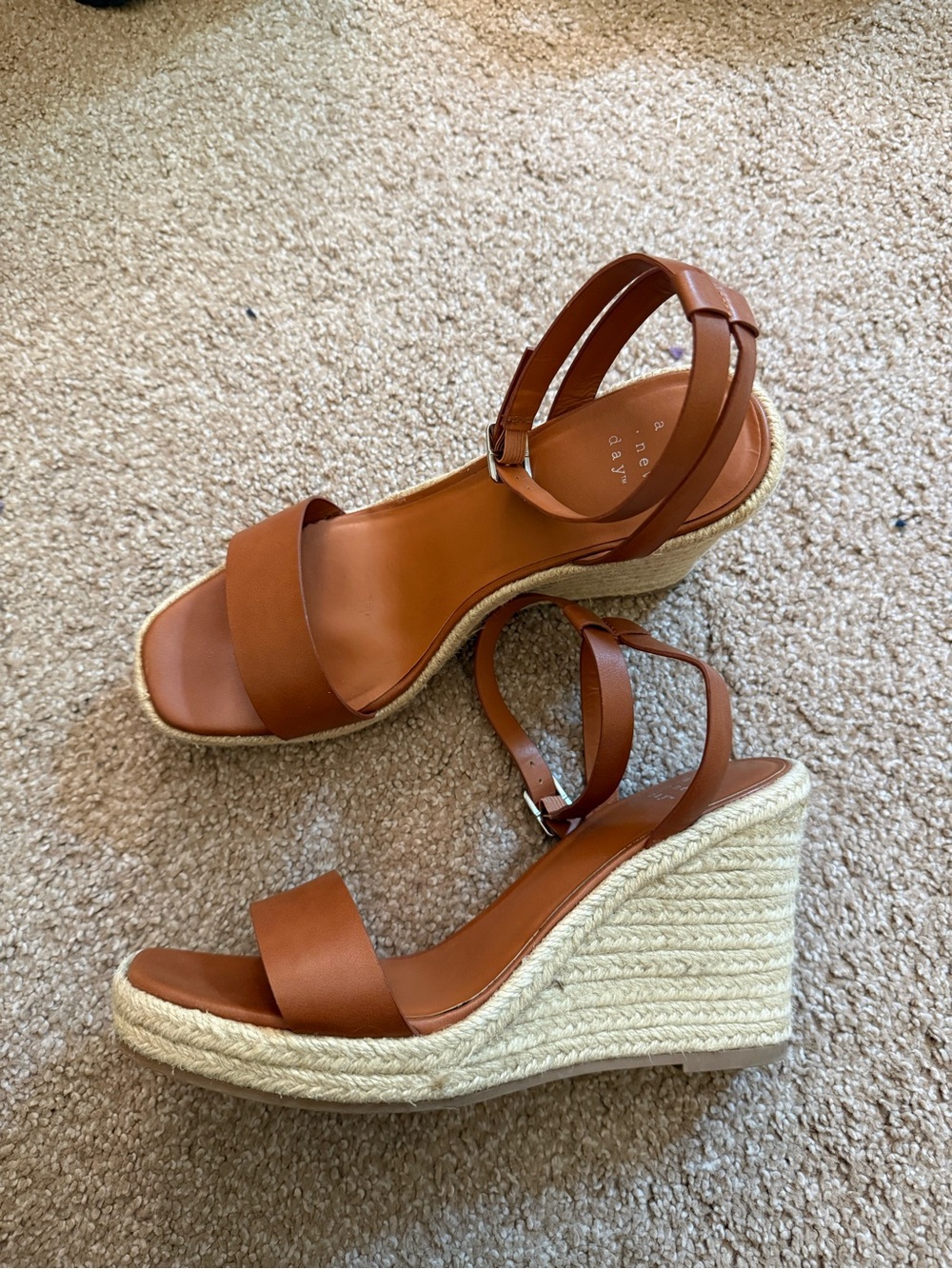 Ankle-Strap Espadrille Wedge Sandals - Brown